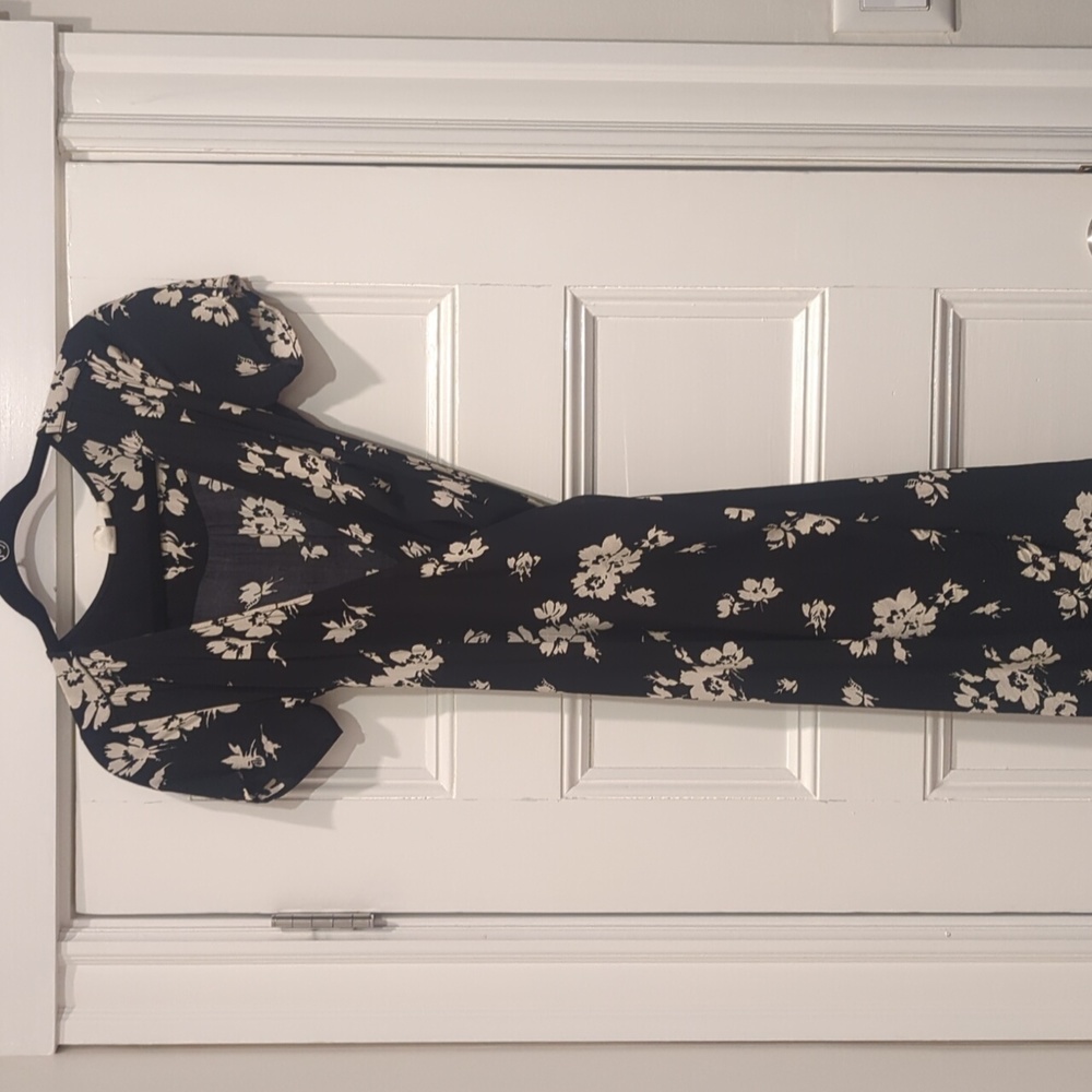 Floral wrap dress with hi lo hem